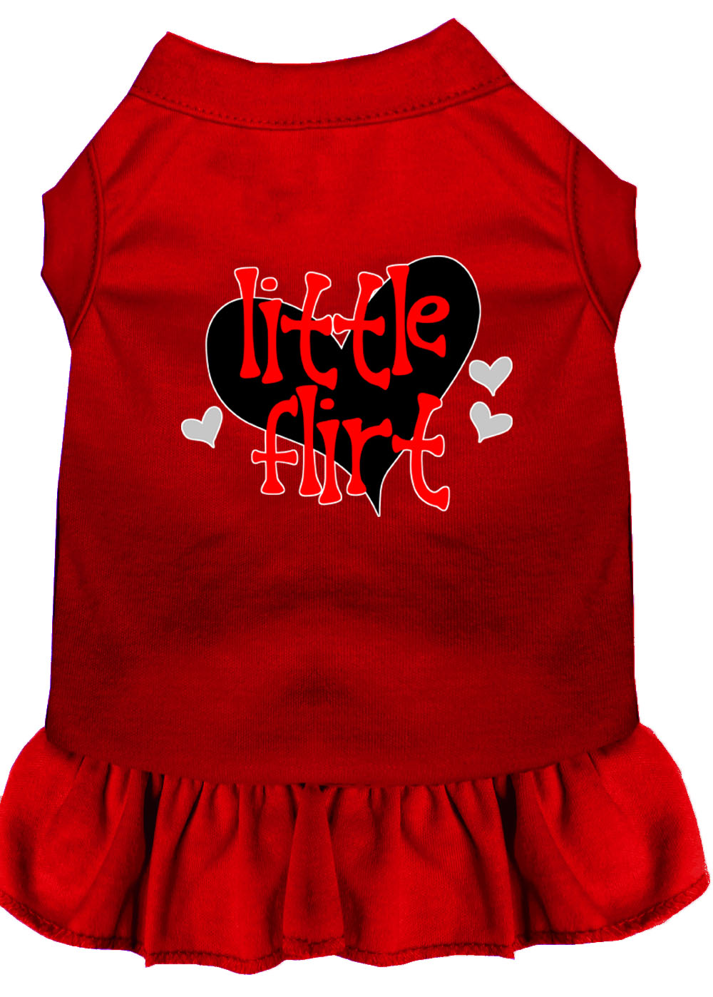 Little Flirt Screen Print Dog Dress Red XXL